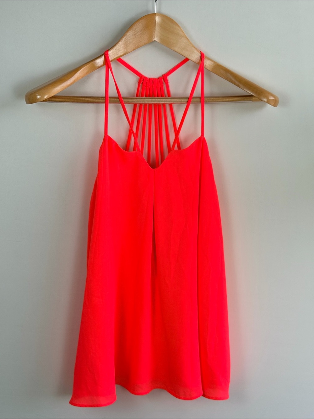 Express Neon Coral Strappy Back Swing Cami Tank Top NWT XS